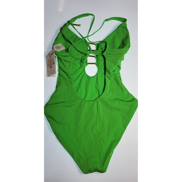 Becca by Rebecca Virtue Code Swimsuit Sz M Cut Out Color Green $148 NWT - Picture 6 of 9